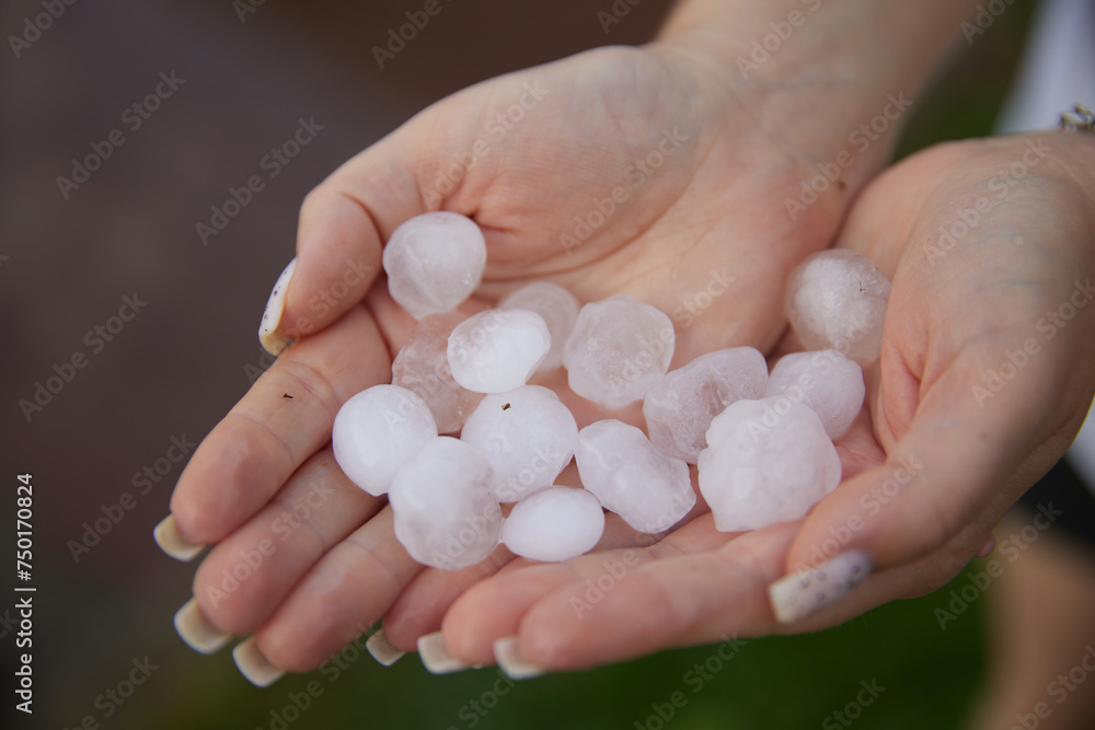 Ice floes, after summer hail, after heavy rain with hail Ice floes, after summer hail, after heavy rain with hail