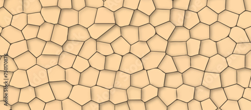 Abstract light brown stained glass background pattern .light brown stained glass window art background .seamless pattern with 3d shapes vector vintage design .