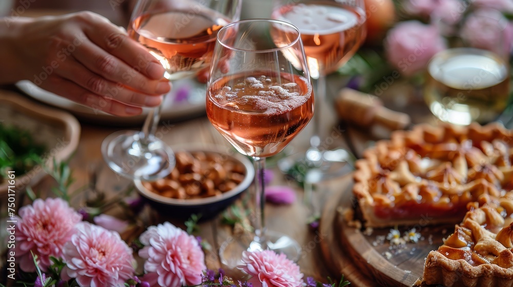 Group of People Toasting With Wine Glasses Group of People Toasting With Wine Glasses
