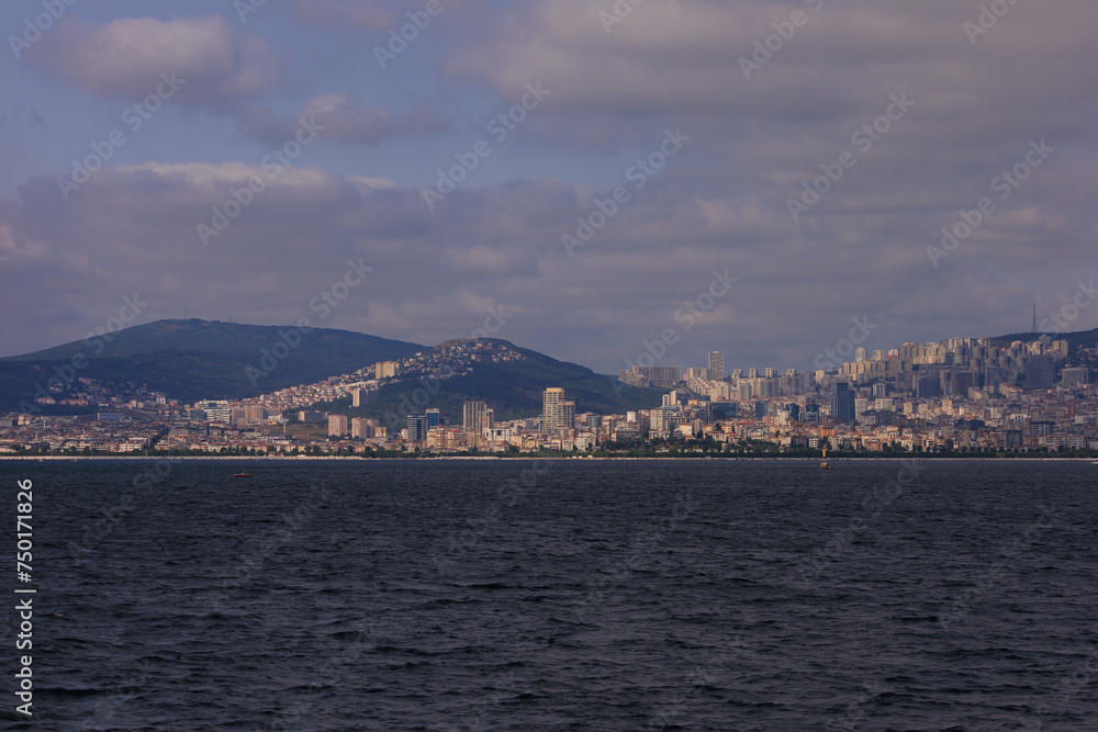Cityscape View from the water to buildings in the city of Istanbul Cityscape View from the water to buildings in the city of Istanbul