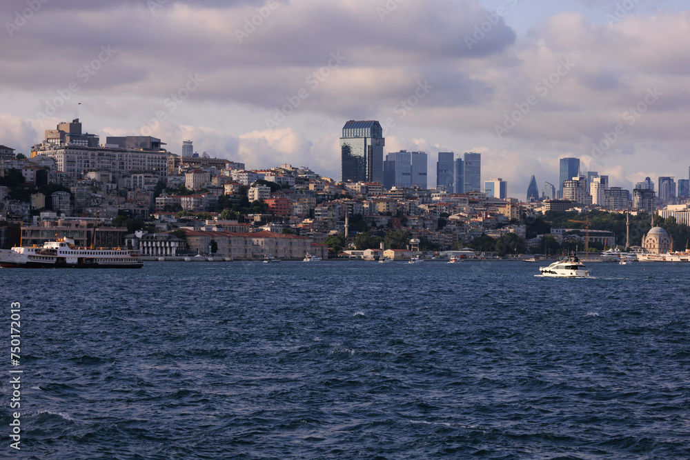 Cityscape View from the water to buildings in the city of Istanbul Cityscape View from the water to buildings in the city of Istanbul