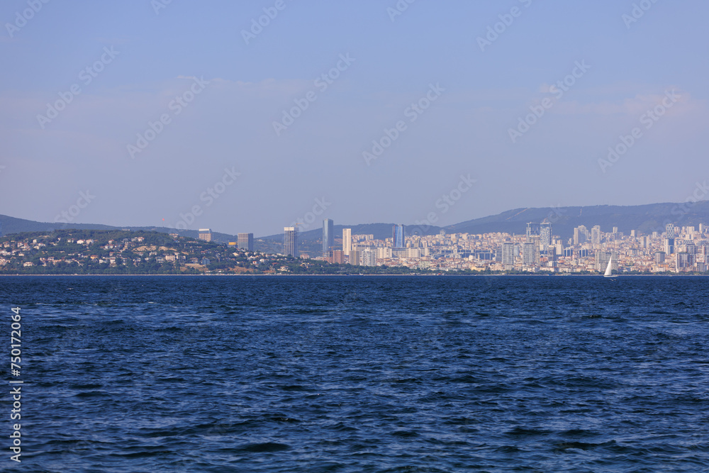 Cityscape View from the water to buildings in the city of Istanbul Cityscape View from the water to buildings in the city of Istanbul