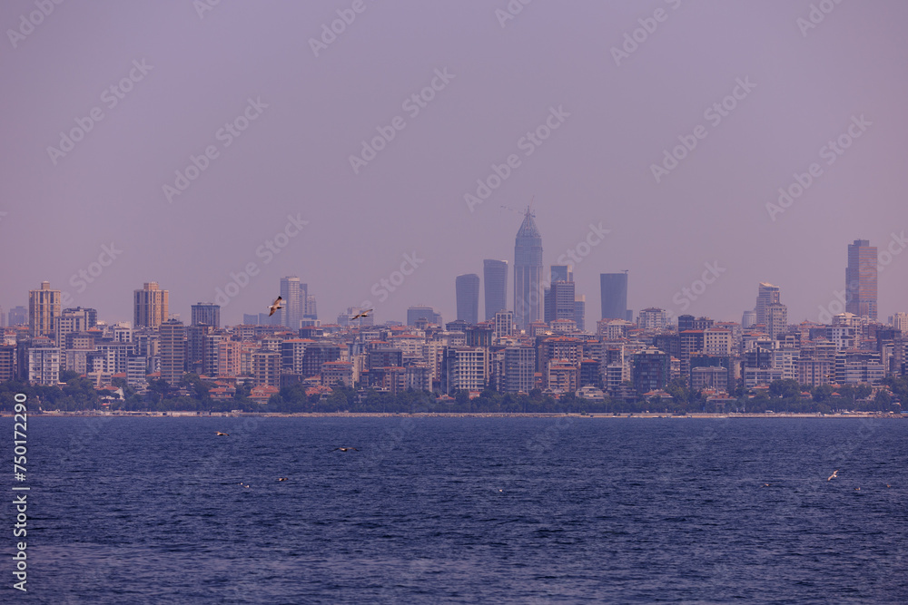 Evening view of the city. Sunset sky and beautiful landscape. Evening view of the city. Sunset sky and beautiful landscape.