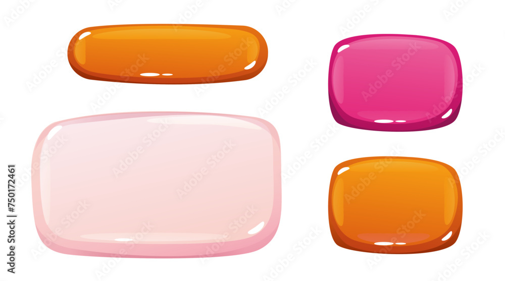 Game ui candy sweet cookie chocolate game frame board isolated concept. Vector flat graphic design illustration Game ui candy sweet cookie chocolate game frame board isolated concept. Vector flat graphic design illustration