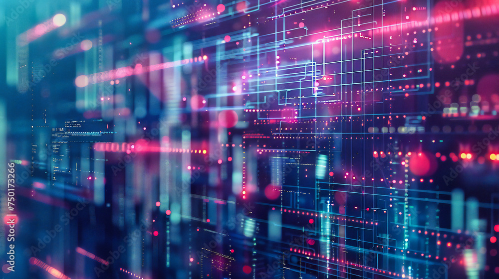 Digital technology and blue data network, emphasizing the future of business, communication, and information in a modern cyber world Digital technology and blue data network, emphasizing the future of business, communication, and information in a modern cyber world