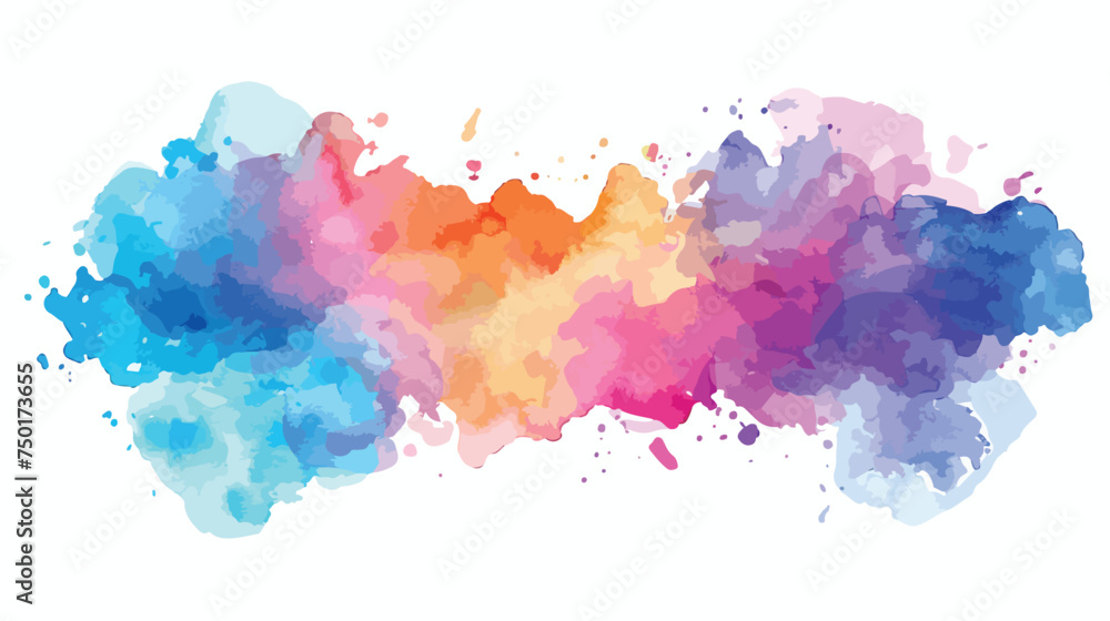 Abstract colorful watercolor on white background. Di