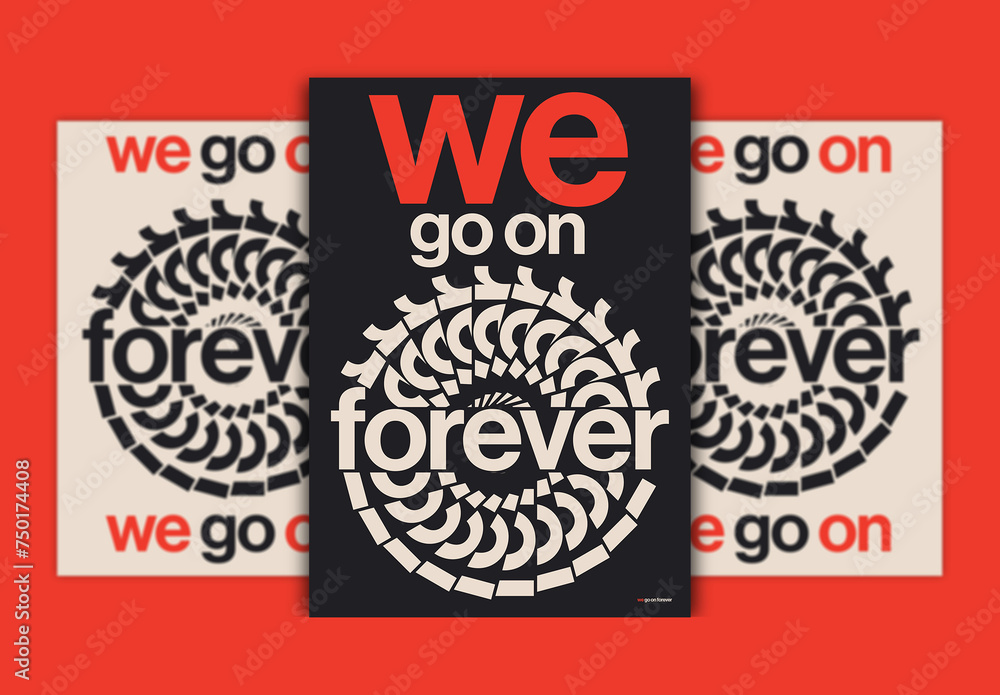 Set of Posters Layout with Stacked Circular Text Design Stock Template ...