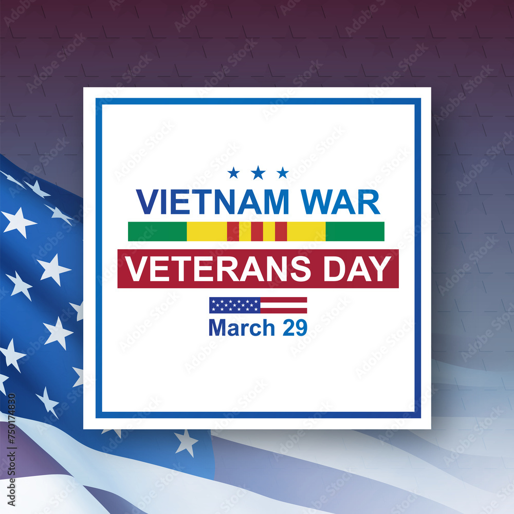 National Vietnam War Veterans Day celebrated in March 29. 3d-rendering