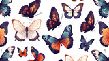 Beautiful luxurious butterflies seamless pattern iso