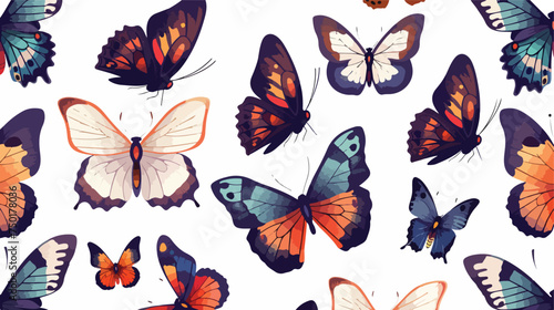 Beautiful luxurious butterflies seamless pattern iso © iclute