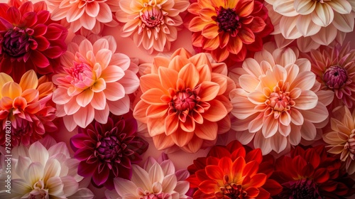 Dahlia Flowers Highlighted: A Colorful Mix for Inspiration Generative AI © Alex