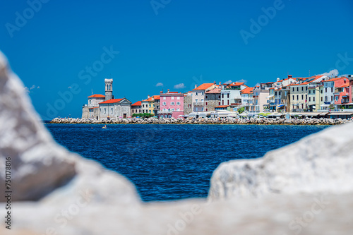 Townscape of Piran in Slovenia photo