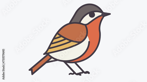 Bird icon animal line illustration isolated on white