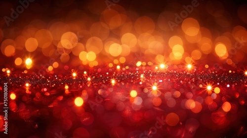  a blurry image of a red and yellow background with a lot of lights in the middle of the image and a lot of blurry lights in the middle of the background.
