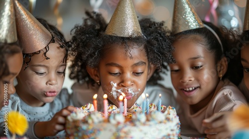 Little Girl Standing in Field of Flowers