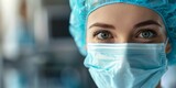 nurse in mask close-up portrait Generative AI