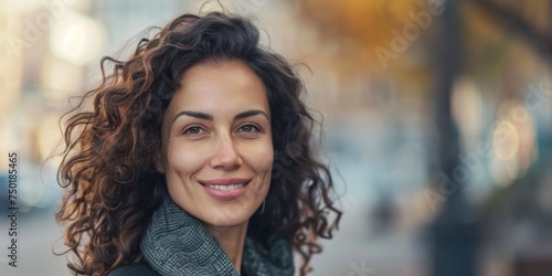 portrait of a beautiful smiling girl Generative AI