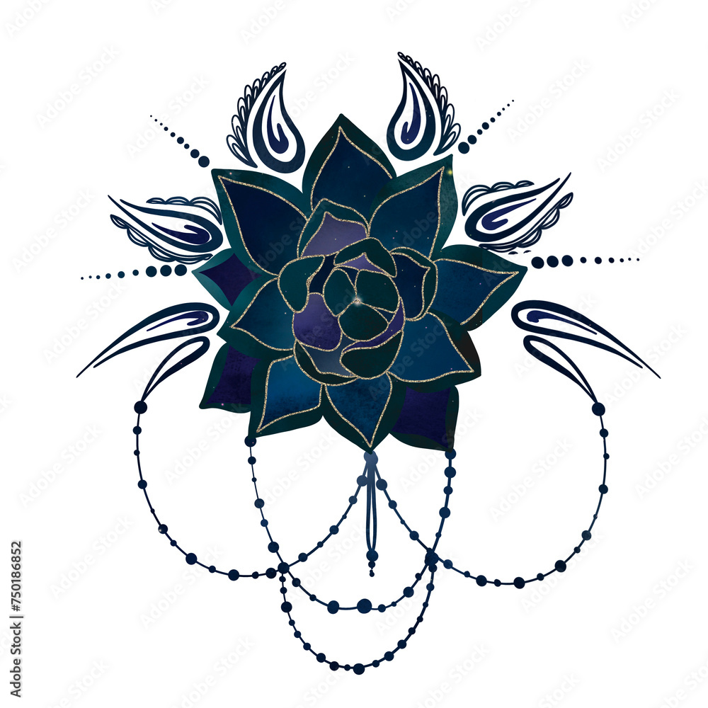 Fototapeta premium Mandala illustration. Mandala for yoga illustration, design for yoga mats.