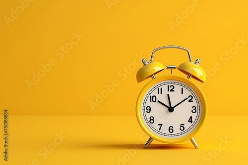 Despertador amarillo por la mañana