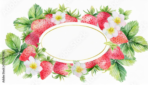 oval frame with strawberries