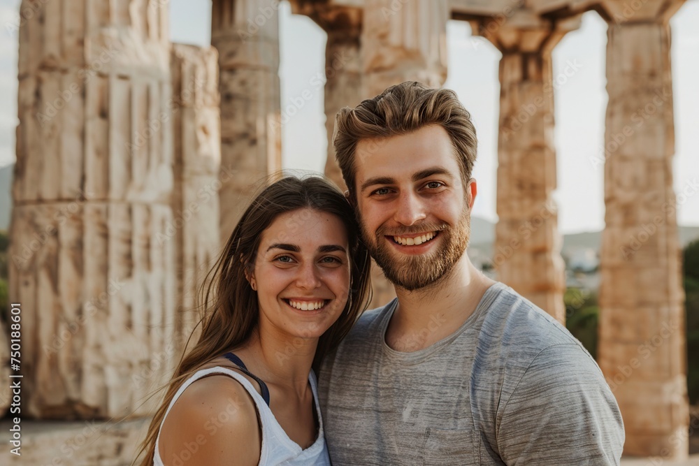couple in love posing together in front of the camera couple in love posing together in front of the camera