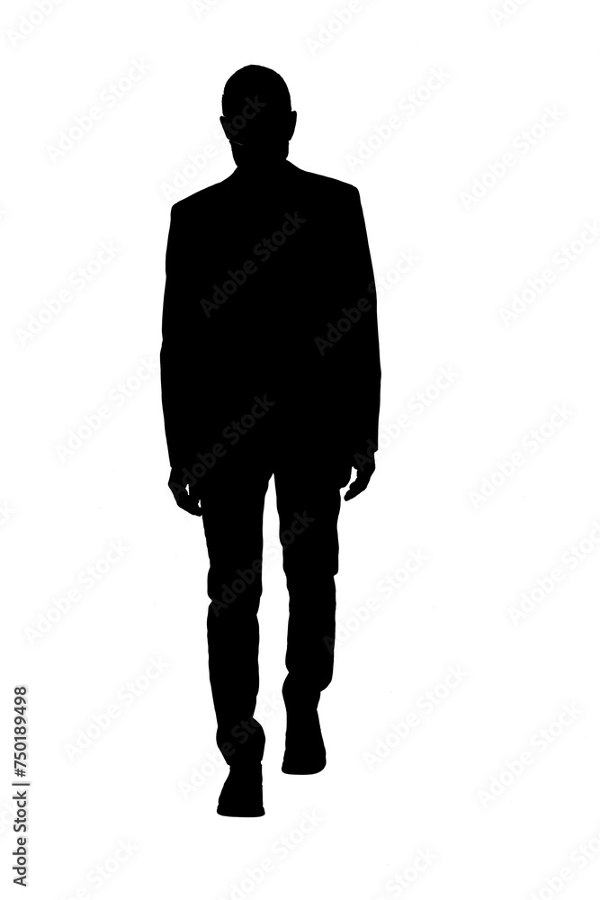 front silhouette of a man walking and dressed in a suit front silhouette of a man walking and dressed in a suit