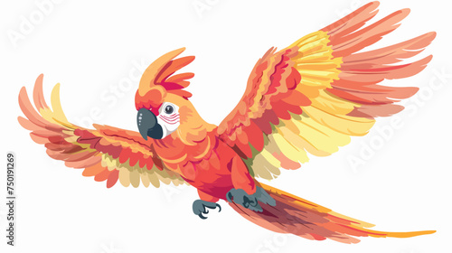 Cockatoo bird icon over white background. colorful d