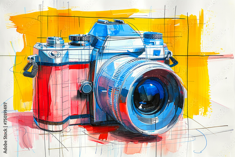 minimalist drawing of a camera, specifically designed for filmmakers ...