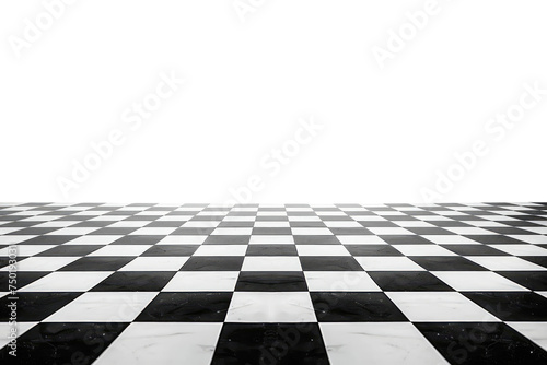 Marble Chess Board Isolated on Transparent Background photo
