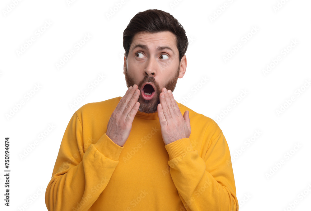 Portrait of surprised man isolated on white Portrait of surprised man isolated on white