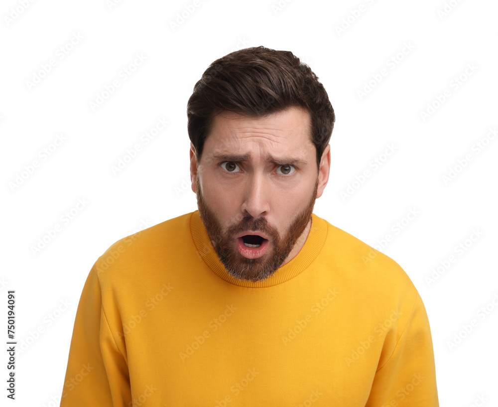 Portrait of surprised man isolated on white Portrait of surprised man isolated on white