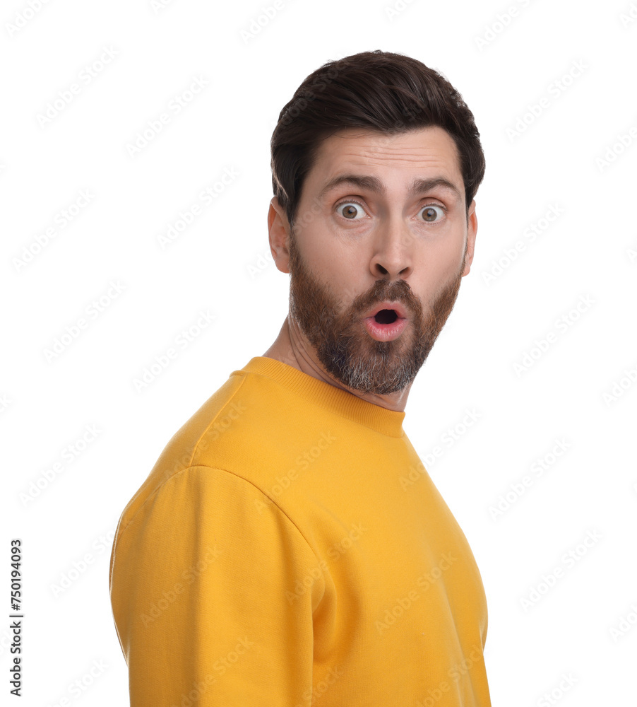 Portrait of surprised man isolated on white Portrait of surprised man isolated on white