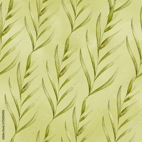 Leaves Palm seamless pattern | repeat files | Leaf textures (ID: 750194496)