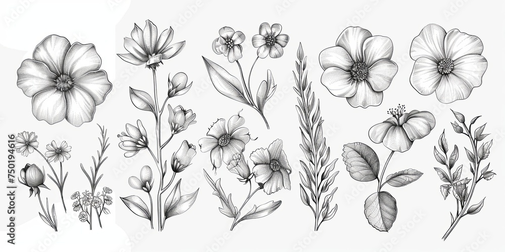 Botanical Florals  background   Generative AI
