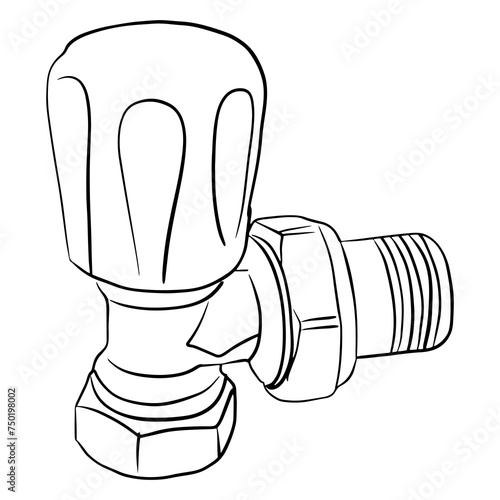 Corner radiator valve