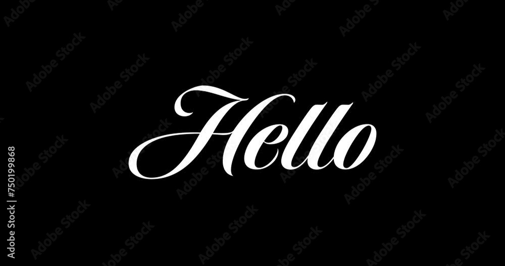 Animated calligraphy that appears write effect with text Hello on Black background Animated calligraphy that appears write effect with text Hello on Black background