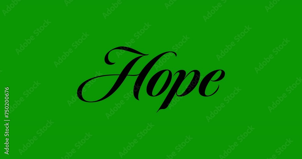 Animated calligraphy that appears write effect with text Hope on Green background Animated calligraphy that appears write effect with text Hope on Green background