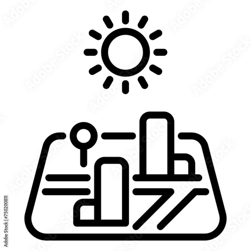 Sun icon, line icon style