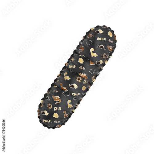 Wallpaper Mural 3D inflated balloon Slash Symbol/sign with black and yellow fabric textured dinosaurus design for children Torontodigital.ca