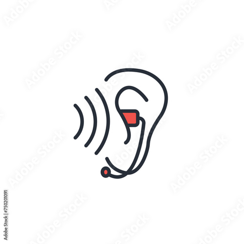 hearing aidicon. vector.Editable stroke.linear style sign for use web design,logo.Symbol illustration. photo