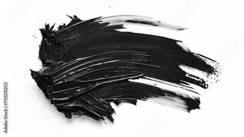 Bold and expressive black paint stroke isolated on white, symbolizing individuality and artistic freedom