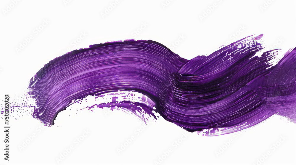 Striking image featuring bold, dynamic purple brushstrokes creating a sense of movement on a pristine white background