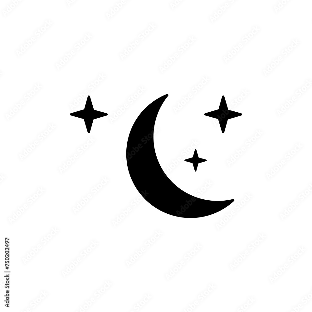 Moon icon, moon and stars, crescent night. icon in trendy style isolated on white background. Website pictogram. Internet symbol for your web site design, logo, app, UI.
Moon icon, moon and stars, crescent night. icon in trendy style isolated on white background. Website pictogram. Internet symbol for your web site design, logo, app, UI.