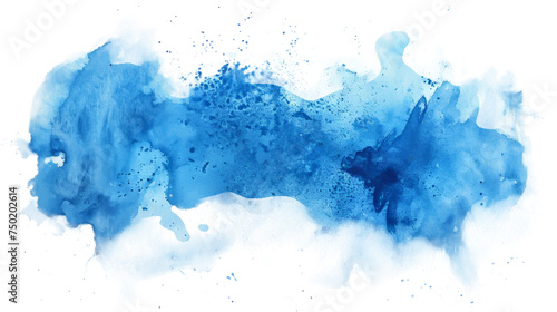 An expansive watercolor smear in shades of blue evokes a sense of freedom and openness on a grand scale
