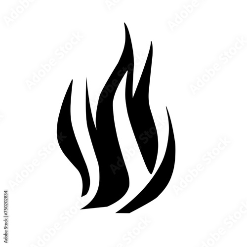 Ikon Api Hitam dan Putih Vektor Datar. Tanda Bentuk Api Unggun, Terisolasi. Koleksi Api Unggun photo