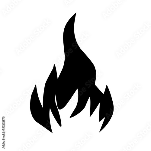 Ikon Api Hitam dan Putih Vektor Datar. Tanda Bentuk Api Unggun, Terisolasi. Koleksi Api Unggun