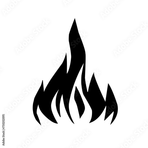 Ikon Api Hitam dan Putih Vektor Datar. Tanda Bentuk Api Unggun, Terisolasi. Koleksi Api Unggun