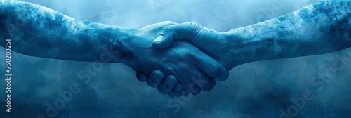 Abstract Polygonal Handshake On Blue, Background Images , Hd Wallpapers © IMPic