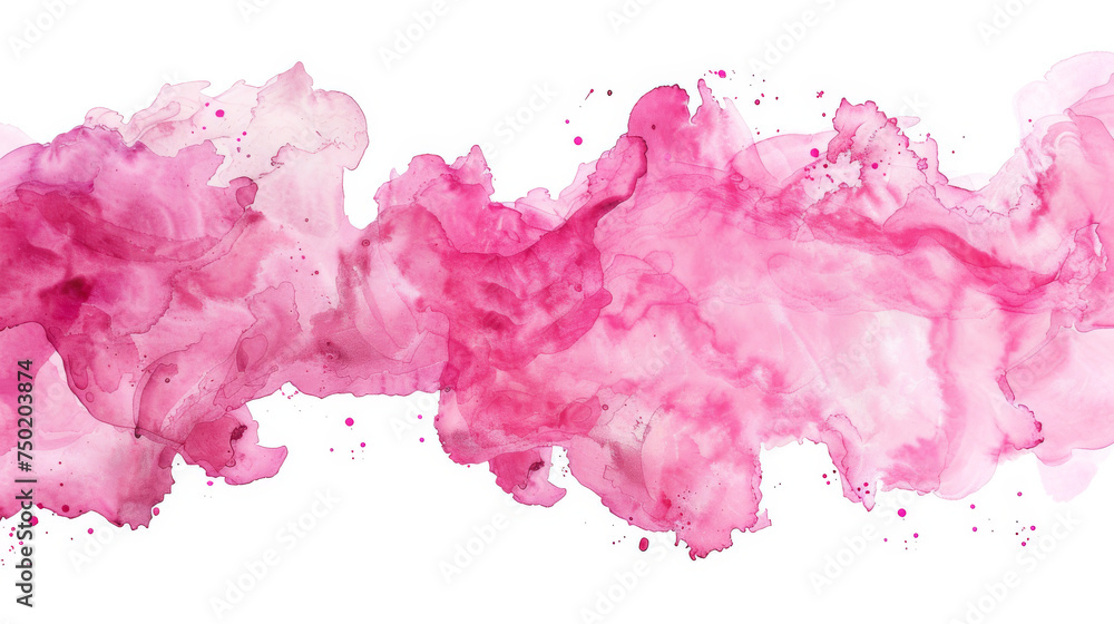 Dreamy ribbon of pink watercolor flowing across the image, representing movement and fluidity in art