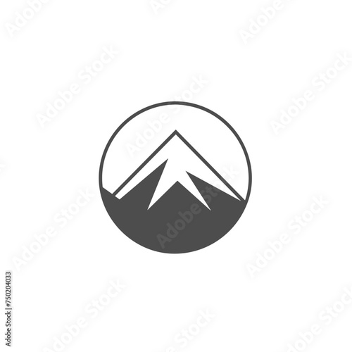 Free Download mountain pics in round frame black and white vector illustration isolated transparent background, logo, cut out or cutout t-shirt print design,  poster, baby products, packaging design - GFXLoad